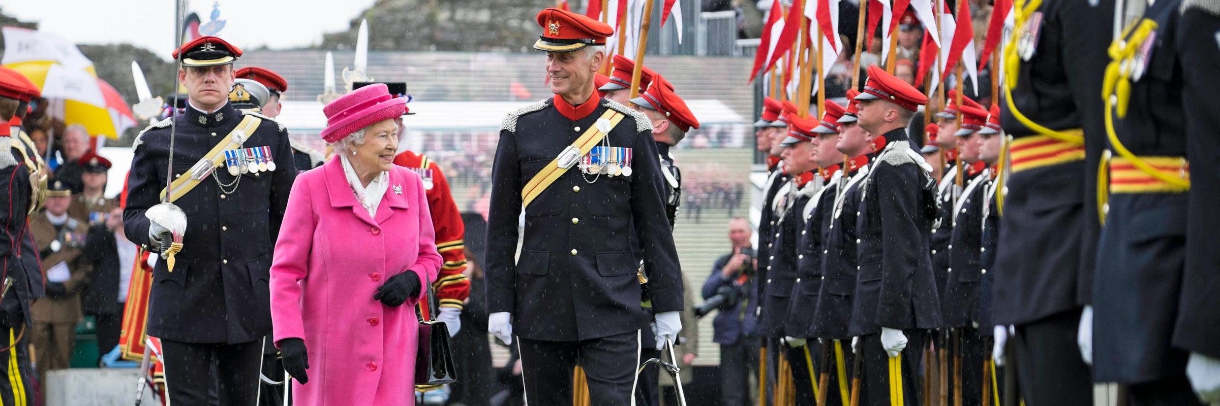 Her Majesty The Queen reviews the Royal Lancers