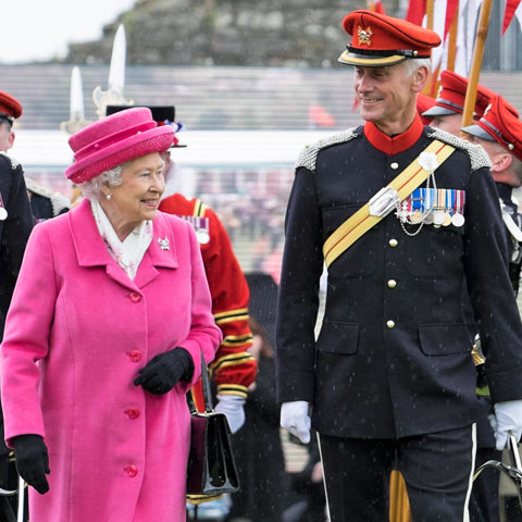 Her Majesty The Queen reviews the Royal Lancers